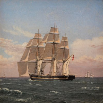 The Corvette Najaden under Sail by Christoffer Wilhelm Eckersberg